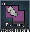 Dumping stockpile zone
